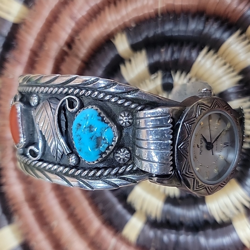 1950's Rare Navajo Sidewinder Cuff Bracelet Watch - Picture 7 of 16